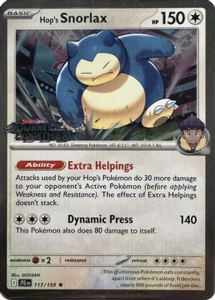 Hop's Snorlax 117/159 - Promo - Holofoil
