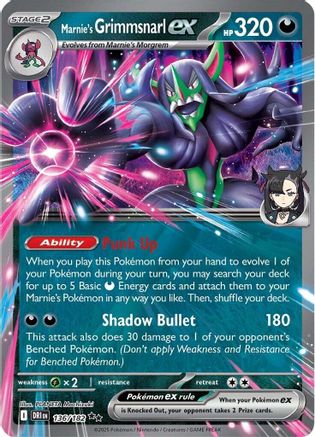 Marnie's Grimmsnarl ex 136 - Double Rare - Holofoil