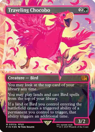 Traveling Chocobo (Borderless) (Neon Ink Pink) (FIN-511B) - FINAL FANTASY