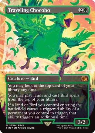 Traveling Chocobo (Borderless) (Neon Ink Green) (FIN-511D) - FINAL FANTASY