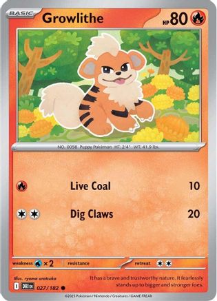 Growlithe 027 - Common - Reverse Holofoil