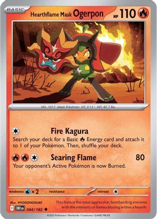 Hearthflame Mask Ogerpon 044 - Uncommon - Reverse Holofoil