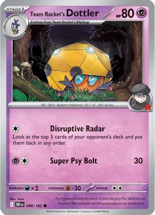 Team Rocket's Dottler 088 - Common - Reverse Holofoil
