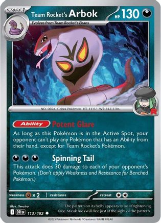 Team Rocket's Arbok 113 - Uncommon