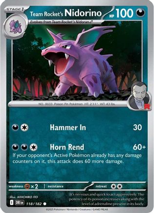 Team Rocket's Nidorino 118 - Common