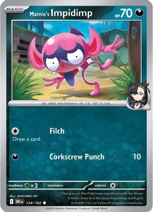 Marnie's Impidimp 134 - Common - Reverse Holofoil