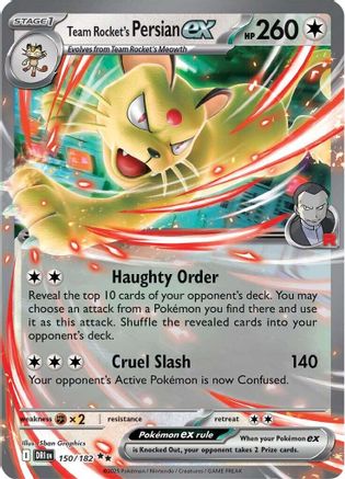 Team Rocket's Persian ex 150/182 - Double Rare - Holofoil