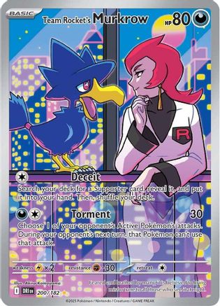 Team Rocket's Murkrow 200/182 - Illustration Rare - Holofoil