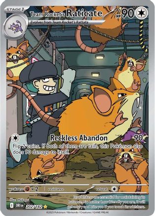 Team Rocket's Raticate 202/182 - Illustration Rare - Holofoil
