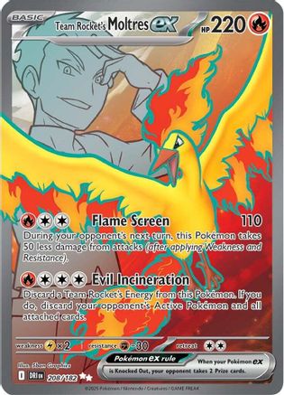 Team Rocket's Moltres ex 208/182 - Ultra Rare - Holofoil