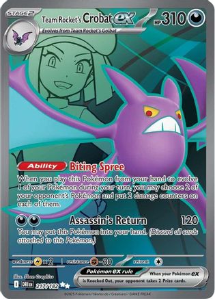Team Rocket's Crobat ex 217/182 - Ultra Rare - Holofoil