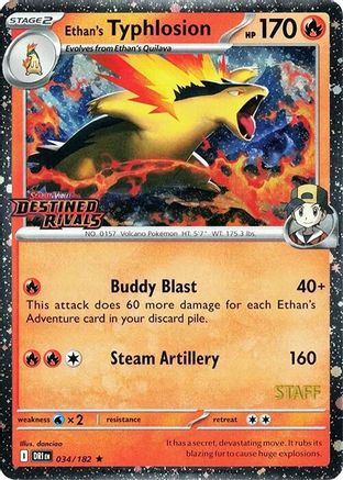 Ethan's Typhlosion (Prerelease) [Staff] 034 - Rare - Holofoil
