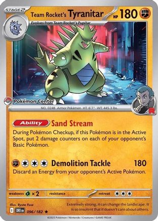 Team Rocket's Tyranitar (Pokemon Center Exclusive) 096 - Rare