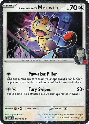 Team Rocket's Meowth (Cosmos Holo) 149 - Common - Holofoil