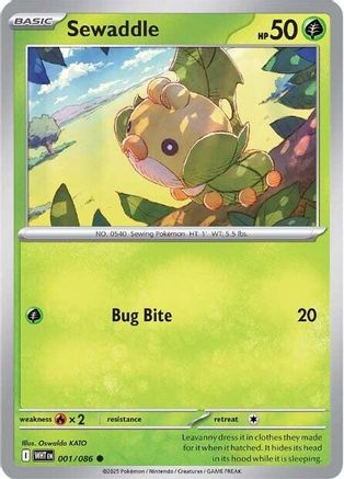 Sewaddle 001/086 - Common - Reverse Holofoil