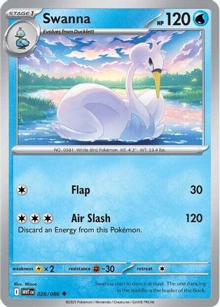Swanna 026/086 - Uncommon - Reverse Holofoil