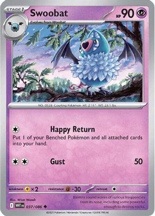 Swoobat 037/086 - Uncommon - Reverse Holofoil