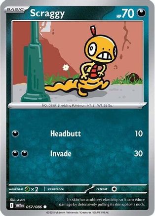 Scraggy 057/086 - Common - Reverse Holofoil