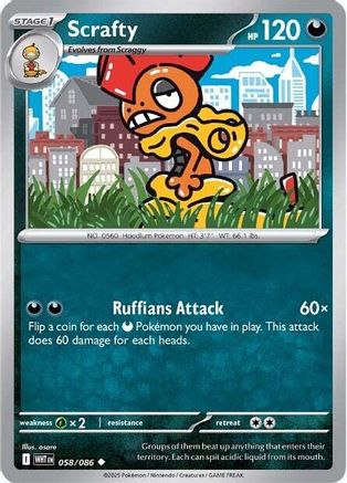 Scrafty 058/086 - Uncommon - Reverse Holofoil