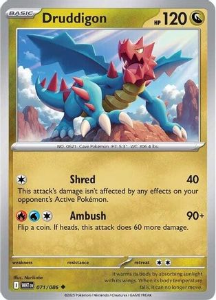 Druddigon 071/086 - Uncommon - Reverse Holofoil