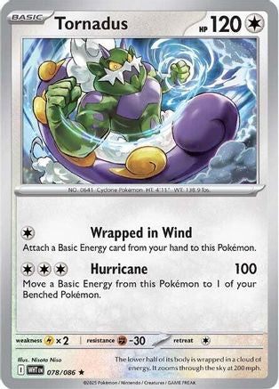 Tornadus 078/086 - Rare - Reverse Holofoil