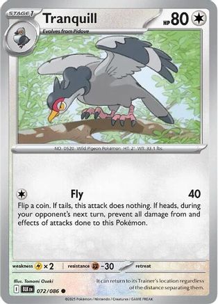 Tranquill 072/086 - Common - Reverse Holofoil