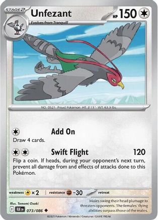 Unfezant 073/086 - Uncommon - Reverse Holofoil