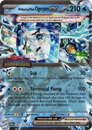 Wellspring Mask Ogerpon ex (Twilight Masquerade Stamp) 064 - Double Rare - Holofoil