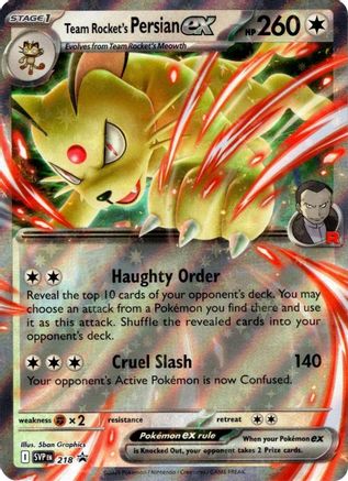 Team Rocket's Persian ex 218 - Promo - Holofoil