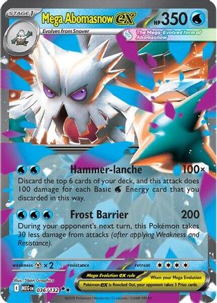 Mega Abomasnow ex 036/132 - Double Rare - Holofoil