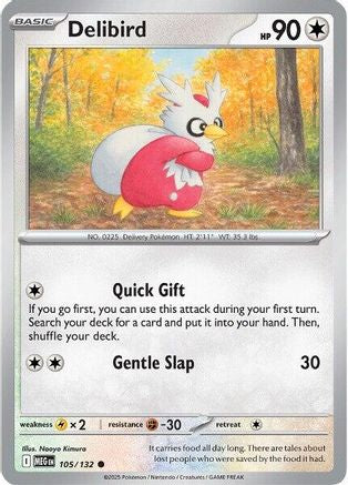 Delibird 105/132 - Common - Reverse Holofoil