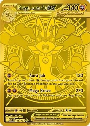 Mega Lucario ex 188/132 - Holo Rare - Holofoil