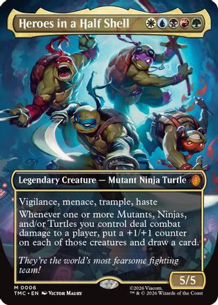 Heroes in a Half Shell (Borderless) (TMC-006) - Teenage Mutant Ninja Turtles Foil