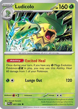 Ludicolo 007/094 - Uncommon - Reverse Holofoil