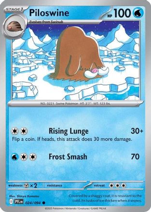 Piloswine 024 - Common - Reverse Holofoil