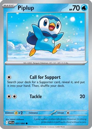 Piplup 027/094 - Common - Reverse Holofoil