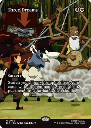 Three Dreams (Borderless) (TLE-008) - Avatar: The Last Airbender: Eternal-Legal Foil