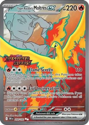 Team Rocket's Moltres ex 208/182 - Double Rare - Holofoil