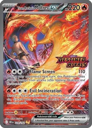 Team Rocket's Moltres ex 229/182 - Double Rare - Holofoil