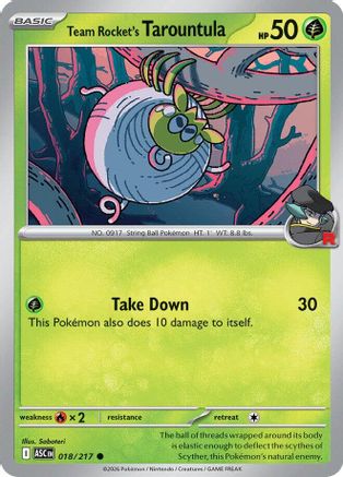 Team Rocket's Tarountula (018) - ME Ascended Heroes Reverse Holofoil