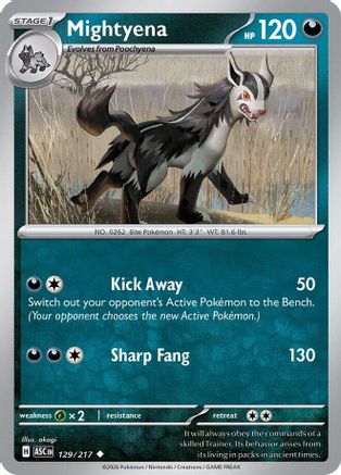 Mightyena (129/217) - ME Ascended Heroes Reverse Holofoil