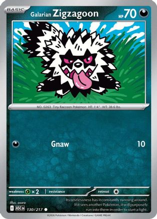 Galarian Zigzagoon (130) - ME Ascended Heroes Reverse Holofoil