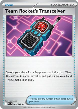 Team Rocket's Transceiver (209/217) - ME Ascended Heroes Reverse Holofoil