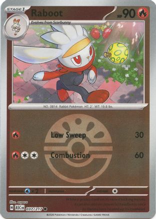 Raboot (Friend Ball) (037) - ME Ascended Heroes Reverse Holofoil