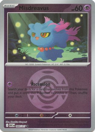 Misdreavus (Dusk Ball) (085/217) - ME Ascended Heroes Reverse Holofoil