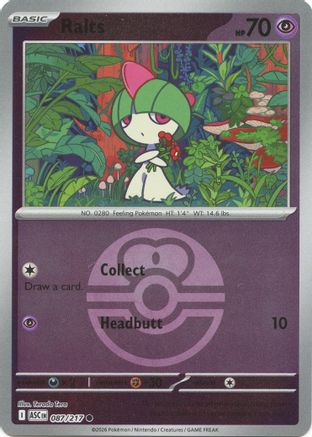 Ralts (Love Ball) (087) - ME Ascended Heroes Reverse Holofoil