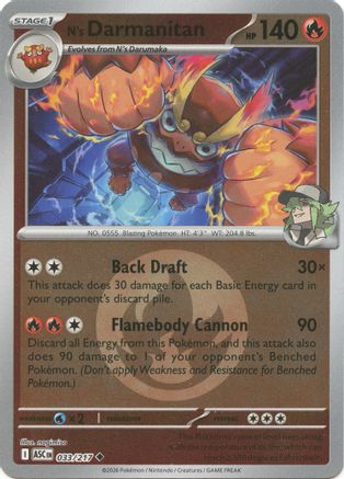 N's Darmanitan (Energy Symbol Pattern) (033) - ME Ascended Heroes Reverse Holofoil