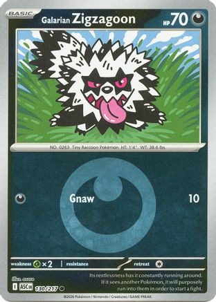 Galarian Zigzagoon (Energy Symbol Pattern) (130) - ME Ascended Heroes Reverse Holofoil