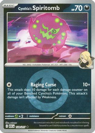 Cynthia's Spiritomb (Energy Symbol Pattern) (133/217) - ME Ascended Heroes Reverse Holofoil