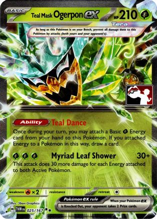 Teal Mask Ogerpon ex (Prize Pack Series ) (025/167) - Prize Pack Series Cards Holofoil